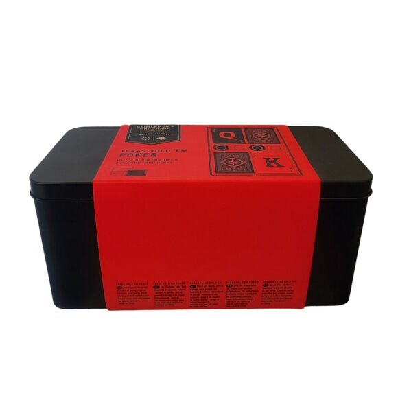 Gentlemen's Hardware Texas Hold 'Em Poker Set Gift Tin - 200 Chips 2 Card Decks - Picture 2 of 8